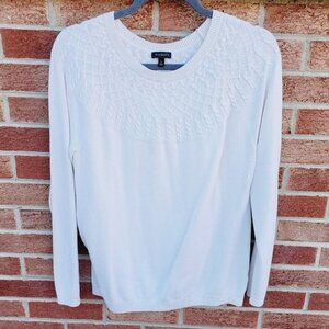 Talbots Cashmere Blend Sweater Women's Size Large White Soft Knit Pullover